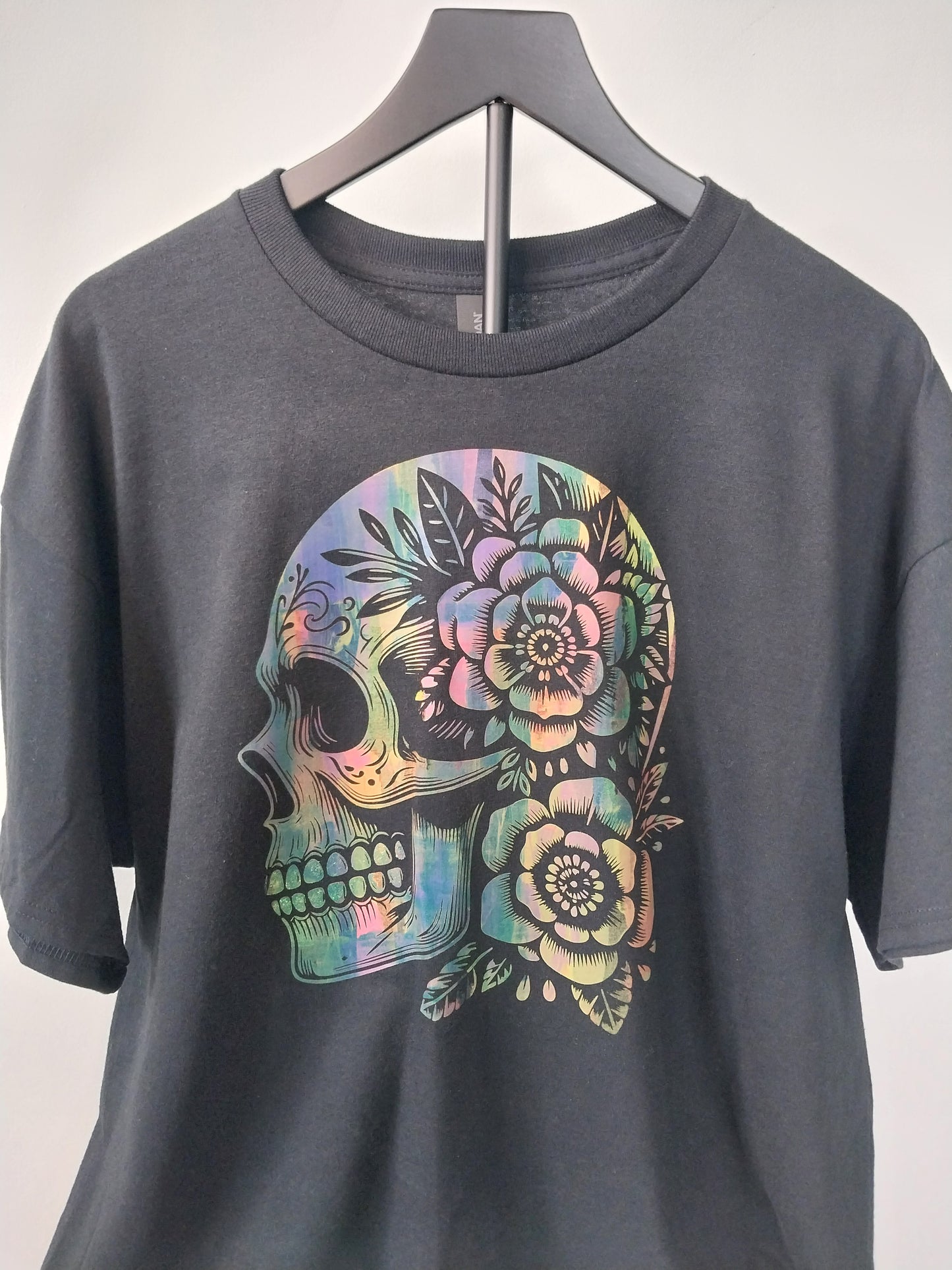 Skull With Flowers #1 of 2 Black