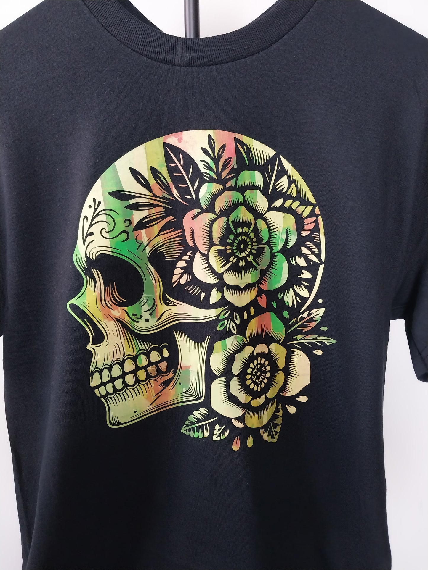Skull With Flowers #2 of 2 Black
