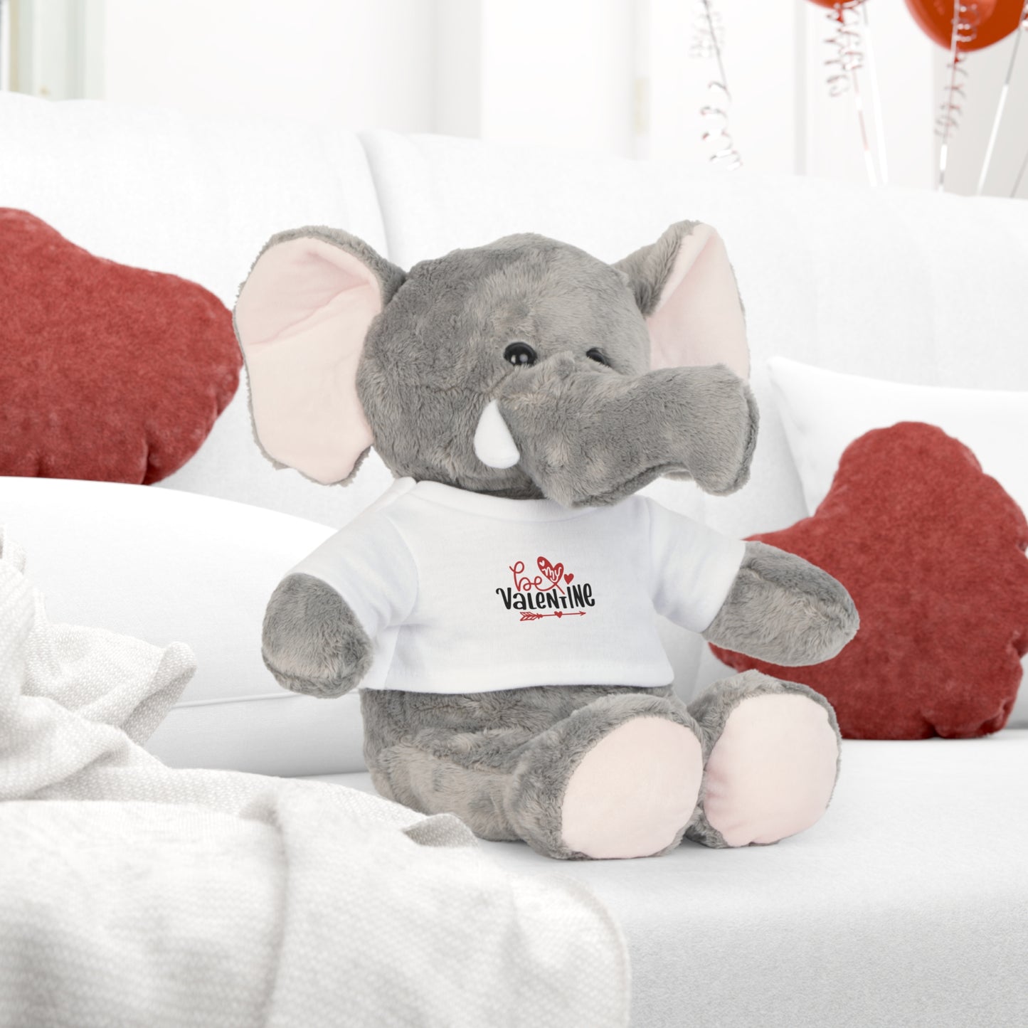 Valentine Teddy Bear Plush with “Be My Valentine” T‑Shirt