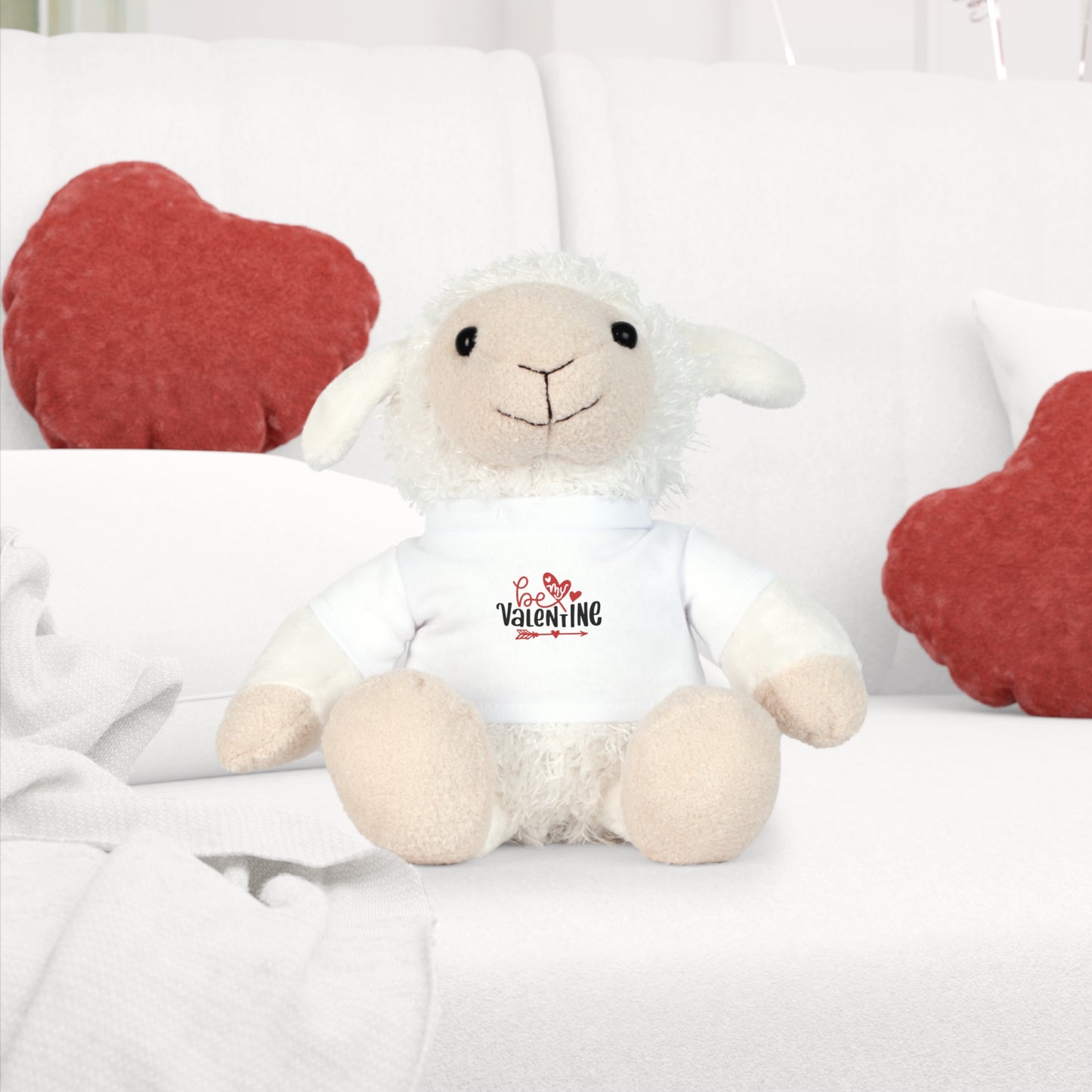 Valentine Teddy Bear Plush with “Be My Valentine” T‑Shirt