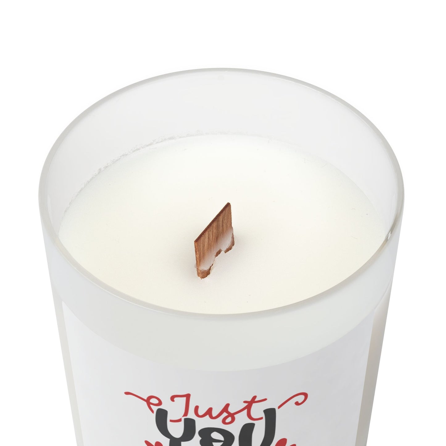 Romantic "Just You and Me" Frosted Glass Candle – 11oz Valentine’s Gift