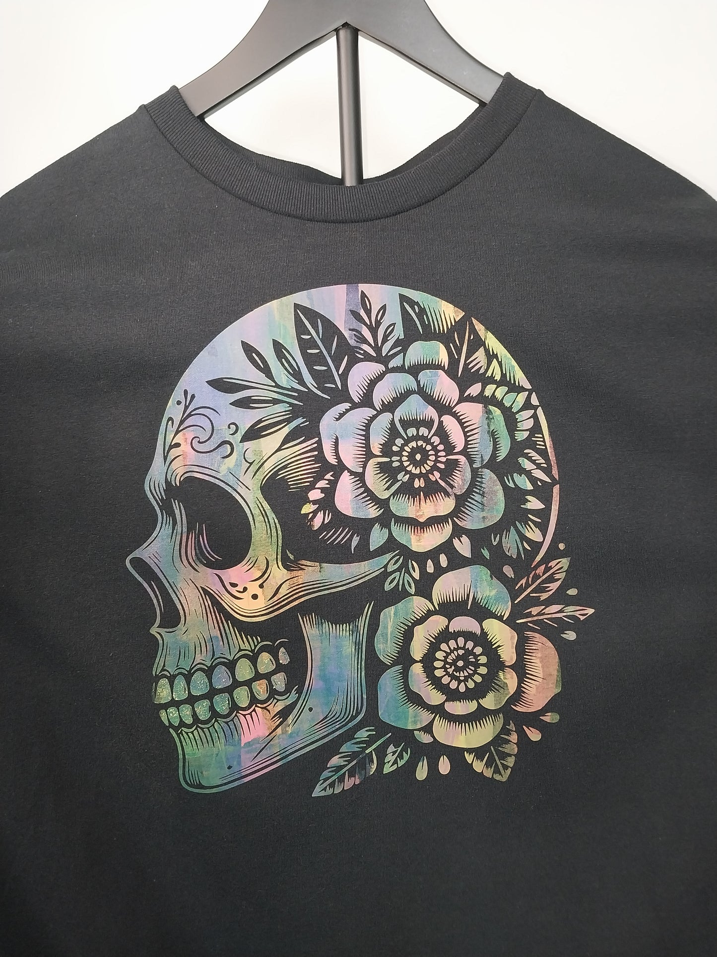 Skull With Flowers #1 of 2 Black