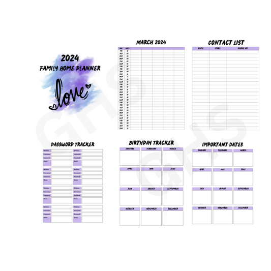 2024 Family Home Planner, printable download available at Ghost Hill Studio