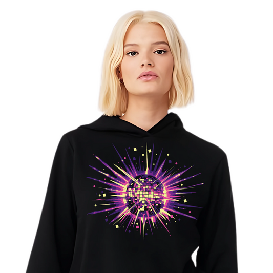 New Year Disco Ball Screen Printed Design, Custom Women and Men Apparel, Cotton Apron, Sweatshirt, Hoodie, 2025 Disco Ball Limited-Edition Design